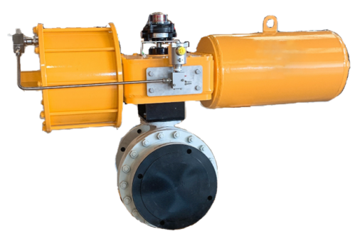 Horizontal actuated ball valve