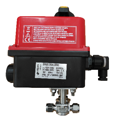 Hy-lok high pressure valves with electrically actuated O.D connections (with standard or atex actuator)