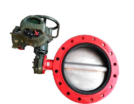 Butterfly valves with electric actuator